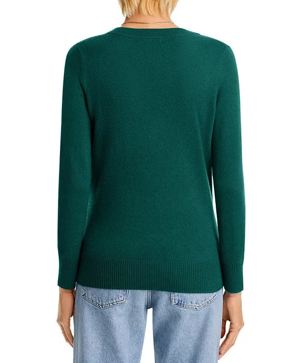 Aqua Cashmere V-Neck Cashmere Sweater