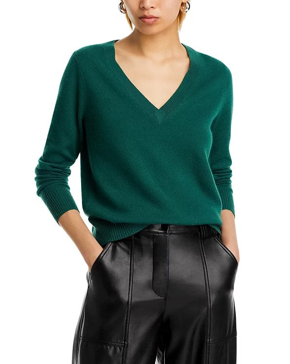 Aqua Cashmere V-Neck Cashmere Sweater
