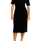 C by Bloomingdale's Cashmere Ribbed Midi Cashmere Dress Black