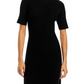 C by Bloomingdale's Cashmere Ribbed Midi Cashmere Dress Black