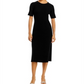 C by Bloomingdale's Cashmere Ribbed Midi Cashmere Dress Black