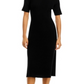 C by Bloomingdale's Cashmere Ribbed Midi Cashmere Dress Black