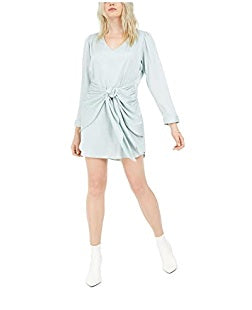 Leyden Women's Striped Tie Front MIDI Dress Blue Size Small