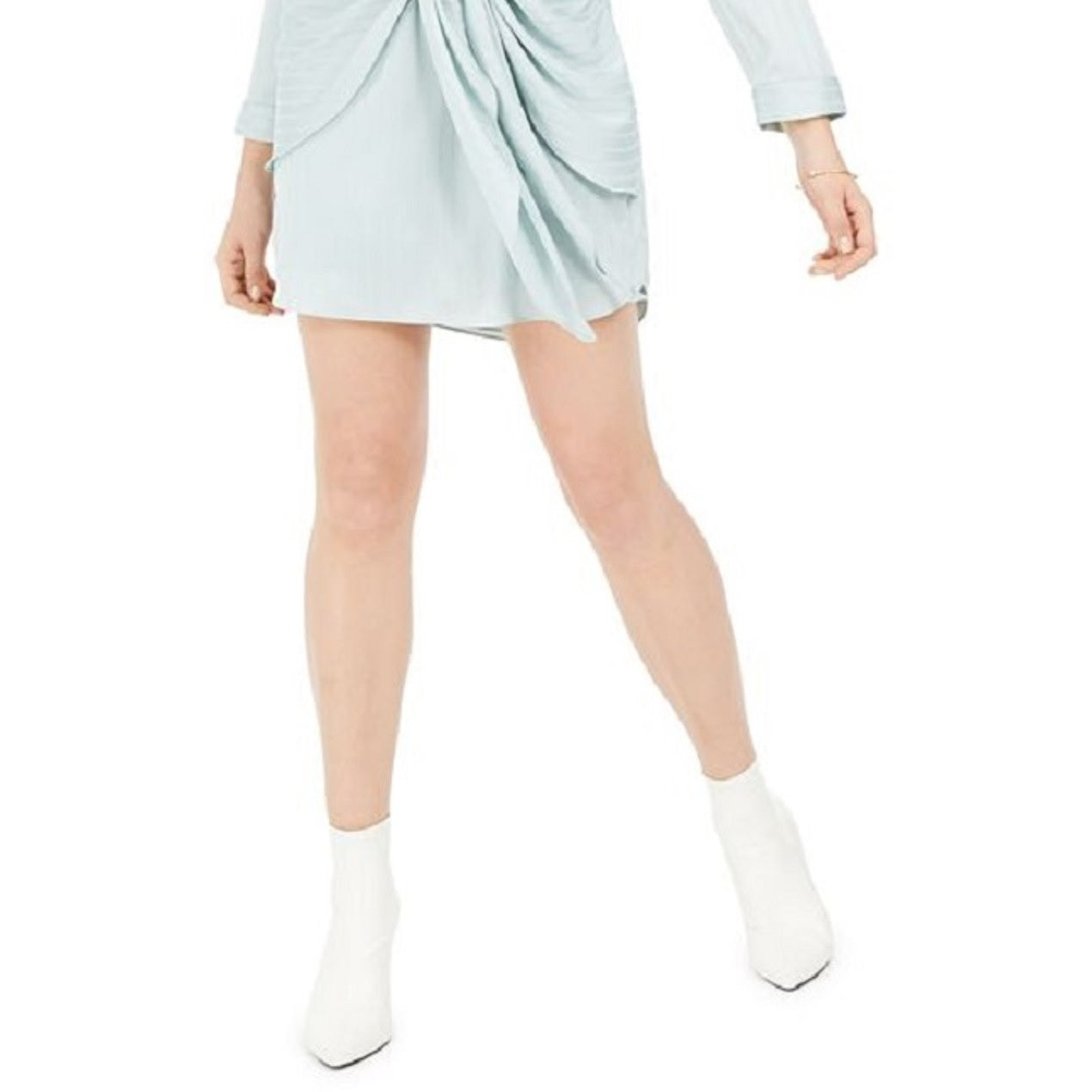 Leyden Women's Striped Tie Front MIDI Dress Blue Size Small