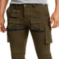Reason Men's Cargo Expedition Sports Camo Slim Fit Pants Green Size X-Large