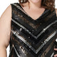 Maree Pour Toi Women's Plus Sequined Sheath Dress Black Size 20
