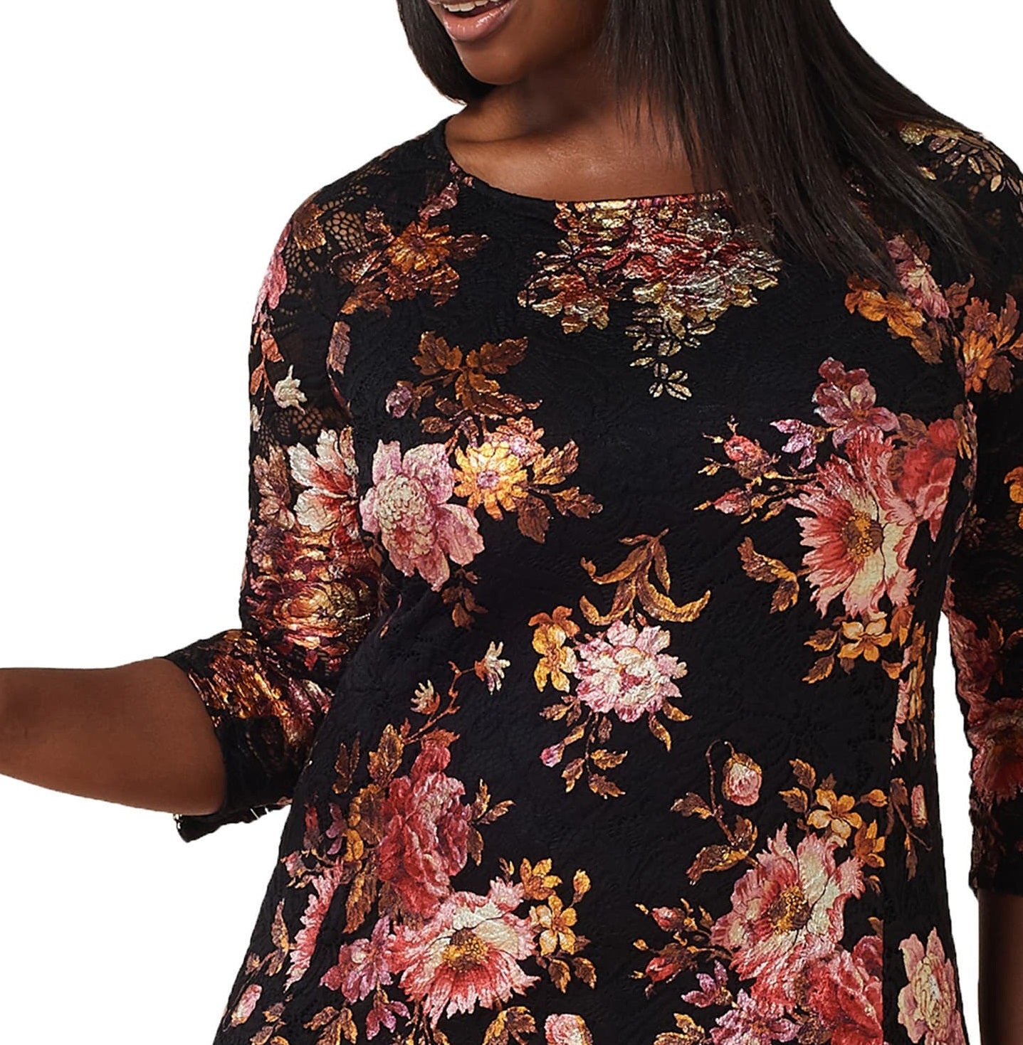 Maree Pour Toi Women's Floral Lace Sheath Dress Black Size 20