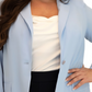 Marée Pour Toi Light Blue Core Blazer, Size 22W