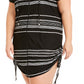 Dotti Women's Dahlia Stripe Zip Hoodie Cover Up Swimsuit Black Size 2X
