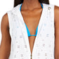 Dotti Women's Gypsy Gem Crochet Hoodie Cover Up Swimsuit White Size Large