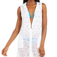 Dotti Women's Gypsy Gem Crochet Hoodie Cover Up Swimsuit White Size Large