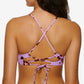 Hula Honey Women's Wisteria True Spots Lace-Up Midkini Push-Up Bikini Swim Top Purple Size Small