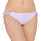 Hula Honey Women's Sailor Stripe Tie Hipster Bikini Bottoms Swimsuit Purple Size Small