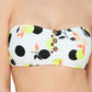 Hula Honey Women's Juniors' Citrus Geo-Printed Button Bandeau Bikini Top Swimsuit White Size Small