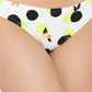 Hula Honey Women's Juniors' Citrus Geo Printed Hipster Bikini Bottoms Swimsuit White