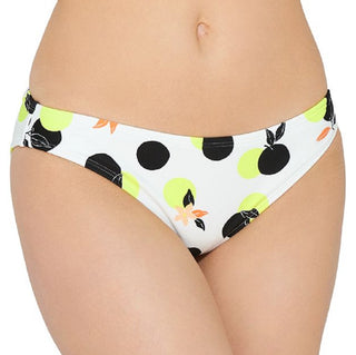 Hula Honey Junior's Citrus Geo Printed Hipster Bikini Bottoms Swimsuit White Size Medium