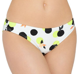 Hula Honey Women's Juniors' Citrus Geo Printed Hipster Bikini Bottoms Swimsuit White