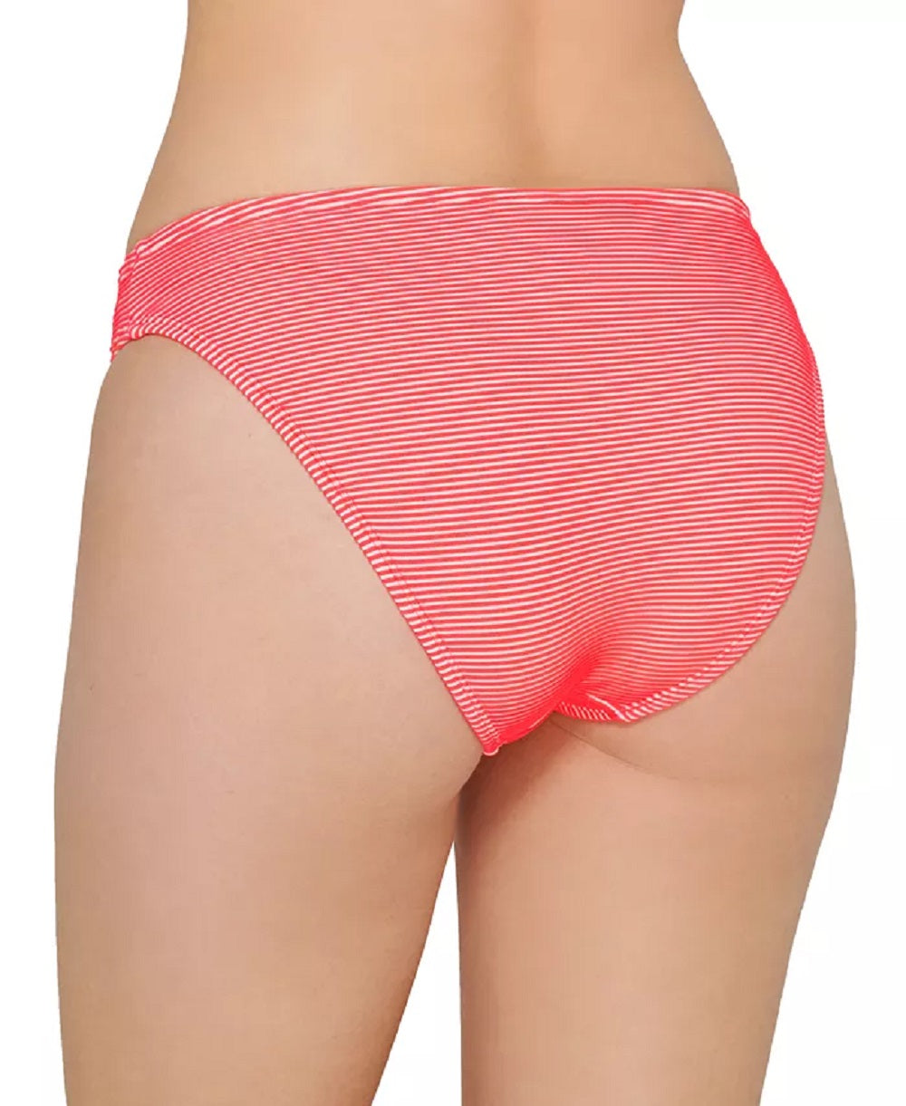 Hula Honey Junior's Rib Illusion Hipster Bikini Bottoms Swimsuit Orange Size Medium
