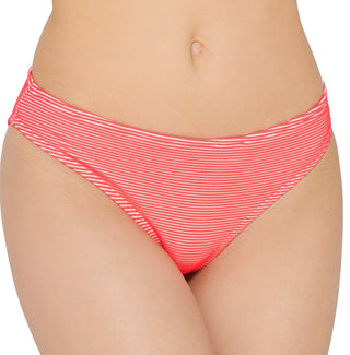 Hula Honey Junior's Rib Illusion Hipster Bikini Bottoms Swimsuit Orange Size Medium