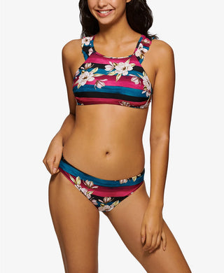 Hula Honey Women's Junior's Sweet Bloom Hipster Bikini Swim Bottoms Pink Size Small