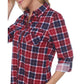 White Mark Women's Oakley Stretchy Plaid Top Blue Size Small