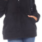 White Mark Women's Hooded Sherpa Jacket Black Size Large