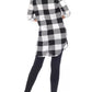 White Mark Women's Plaid Tunic Shirt Black Size Large