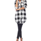 White Mark Women's Plaid Tunic Shirt Black Size Large