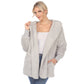 White Mark Women's Plush Hooded With Pockets Jacket Gray Size Medium
