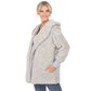 White Mark Women's Plush Hooded With Pockets Jacket Gray Size Medium