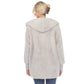 White Mark Women's Plush Hooded With Pockets Jacket Gray Size Medium