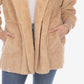 White Mark Women's Plush Hooded With Pockets Jacket Brown Size Small
