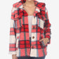 White Mark Women's Plaid Shacket Red Size Large