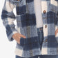 White Mark Women's Plaid Shacket Blue Size Large