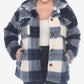 White Mark Women's Plaid Shacket Jacket Blue Size 3X