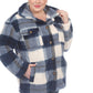 White Mark Women's Plaid Shacket Jacket Blue Size 3X