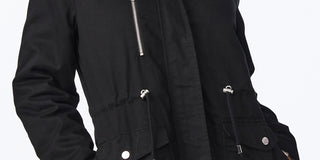 Collection B Junior's Faux Fur Trim Hooded Anorak Coat Black Size Medium