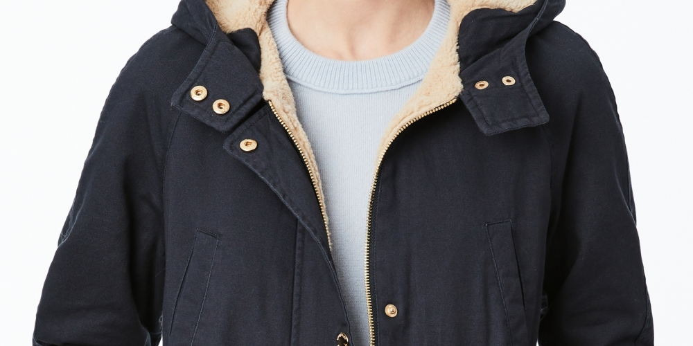 Collection B Junior's Hooded Anorak Jacket Blue Size Medium