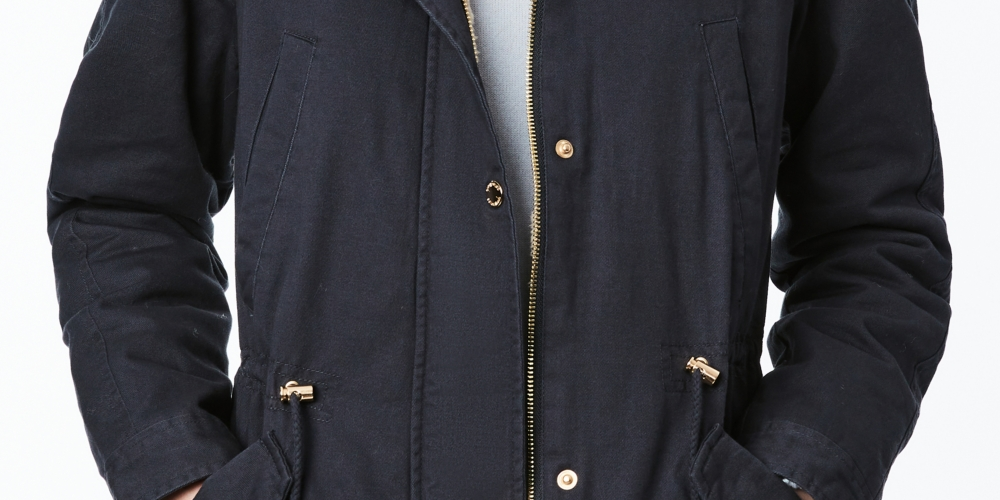 Collection B Junior's Hooded Anorak Jacket Blue Size Medium