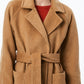 Collection B Junior's Single Breasted Belted Wrap Coat Brown Size XX-Large