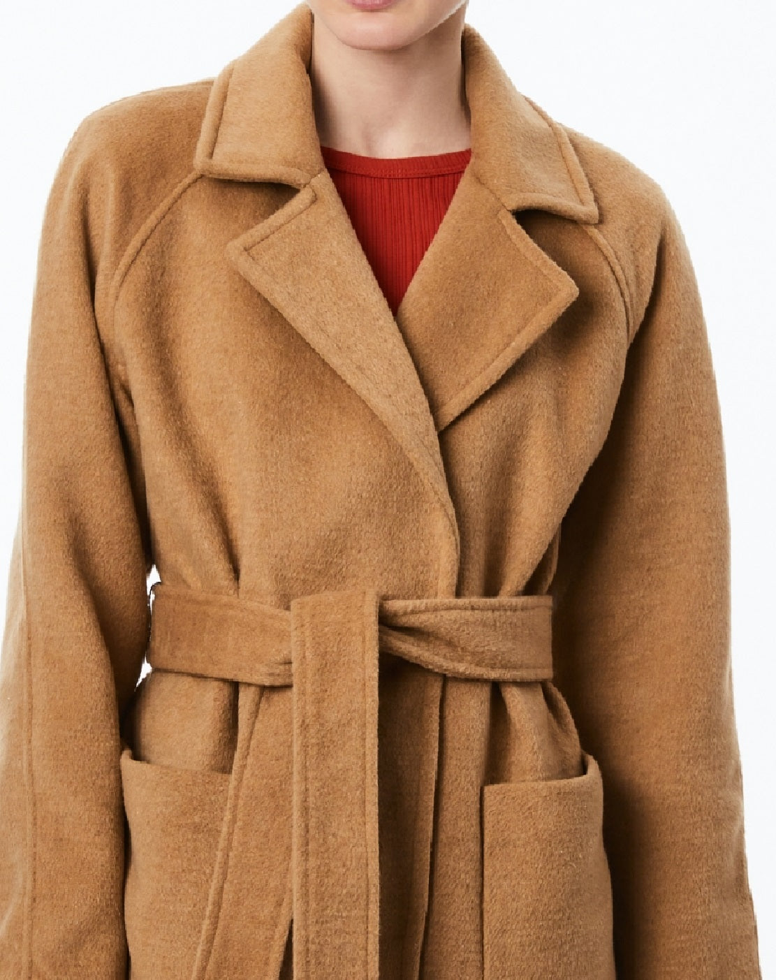 Collection B Junior's Single Breasted Belted Wrap Coat Brown Size XX-Large