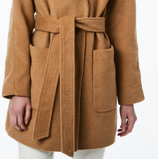 Collection B Junior's Single Breasted Belted Wrap Coat Brown Size XX-Large