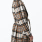 Collection B Junior's Plaid Belted Wrap Coat Brown Size Large