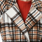 Collection B Junior's Plaid Belted Wrap Coat Brown Size Large