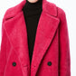 Collection B Junior's Double Breasted Faux Fur Teddy Coat Pink Size Small