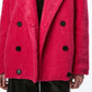 Collection B Junior's Double Breasted Faux Fur Teddy Coat Pink Size Small