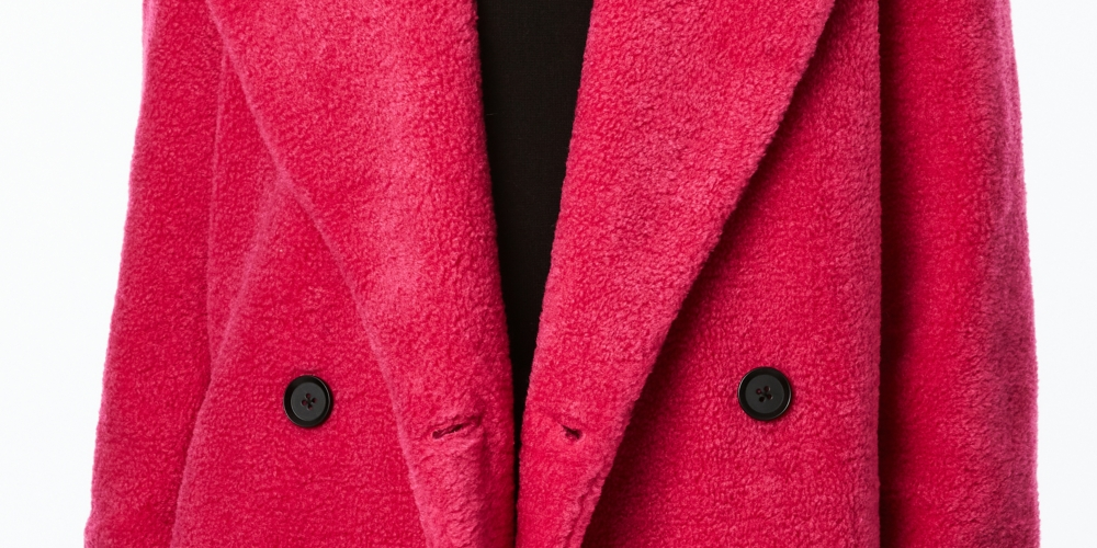 Collection B Junior's Double Breasted Faux Fur Teddy Coat Pink Size Small