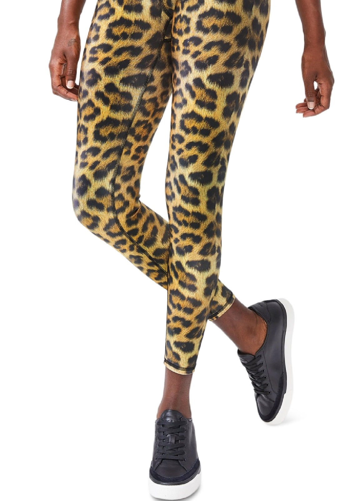 Terez Women's Leopard Goals High Shine Leggings Brown Size Small