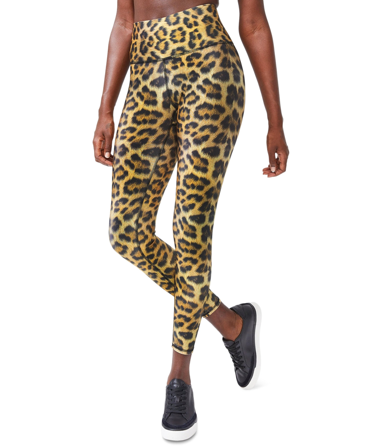 Terez Women's Leopard Goals High Shine Leggings Brown Size Small