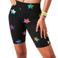 Terez Women's Star Foil Uplift Bike Shorts Black Size Medium